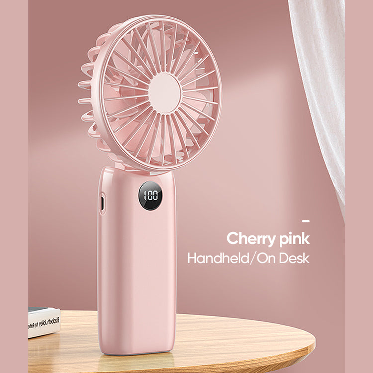 JOYROOM Foldable Handheld Fan – Digital Display Portable Mini Fan