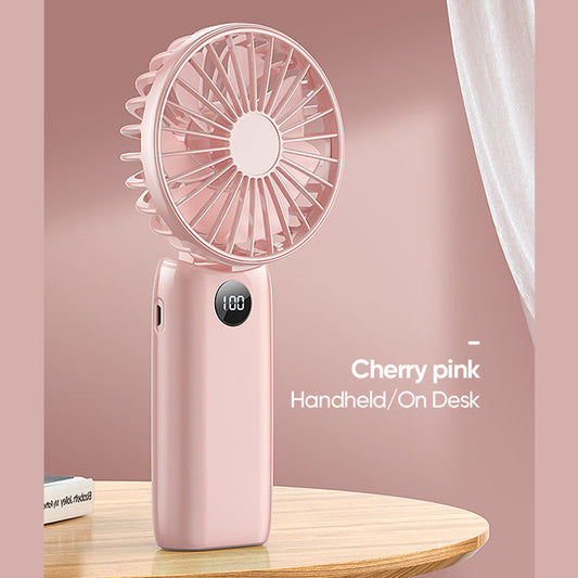 JOYROOM Foldable Handheld Fan – Digital Display Portable Mini Fan