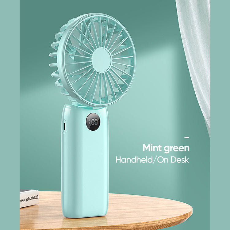JOYROOM Foldable Handheld Fan – Digital Display Portable Mini Fan
