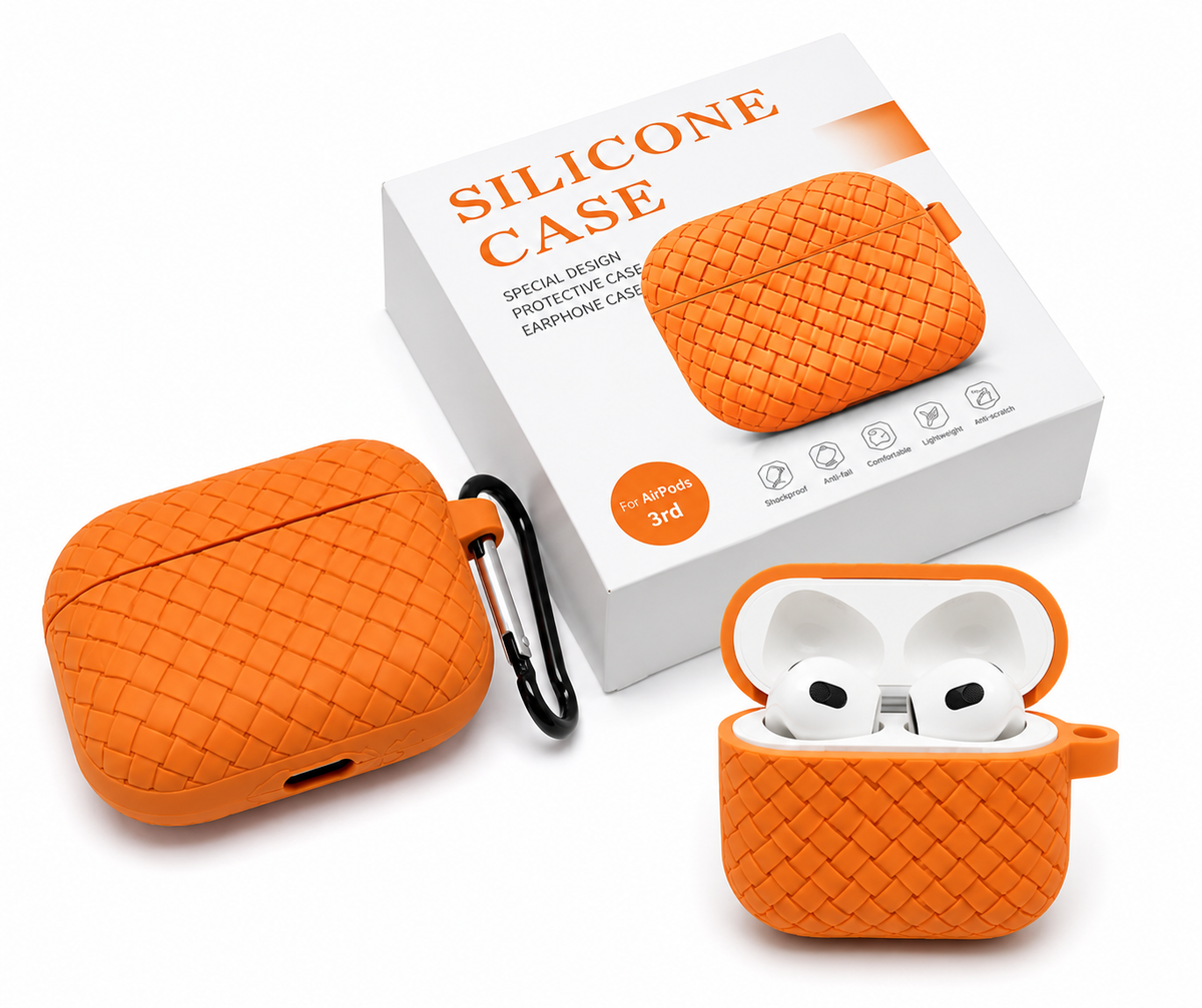 Premium Silicone AirPods Case – Woven Protective Cover