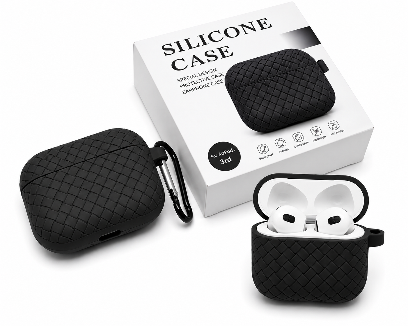 Premium Silicone AirPods Case – Woven Protective Cover