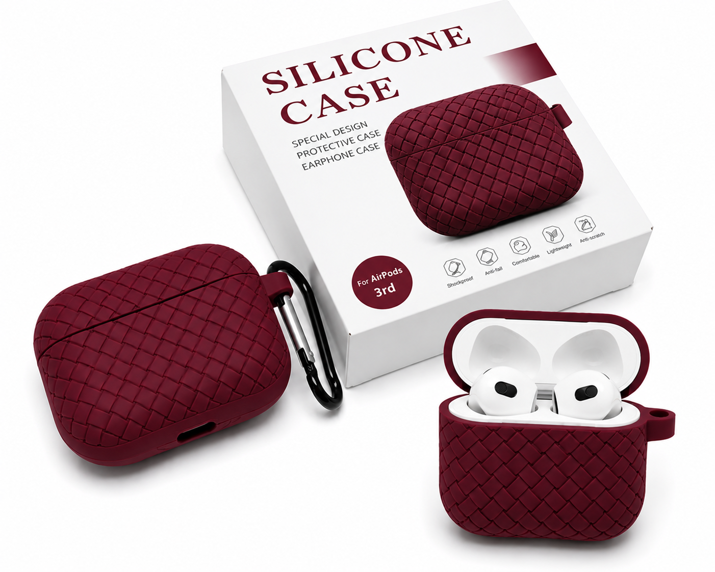 Premium Silicone AirPods Case – Woven Protective Cover